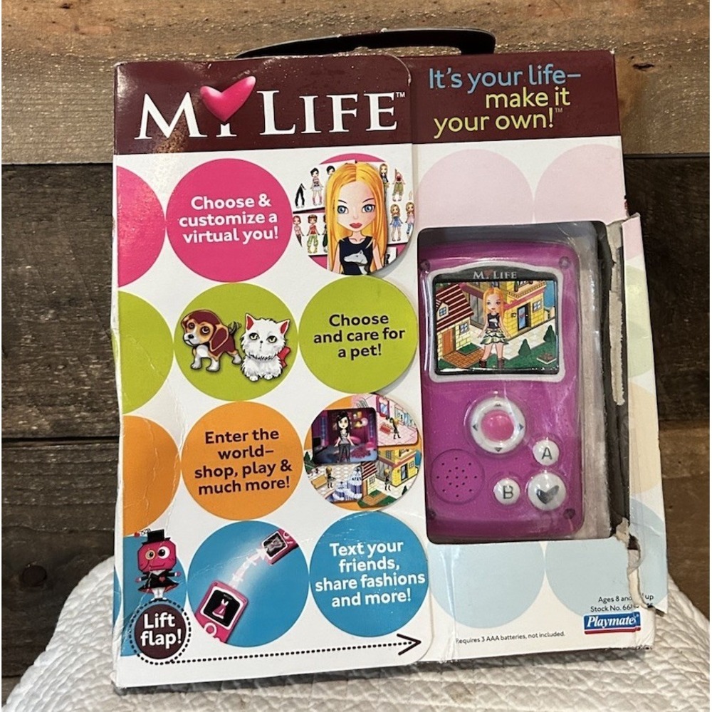 My Life Portable Travel Console Handheld Game 2008 Playmates New Damaged Box